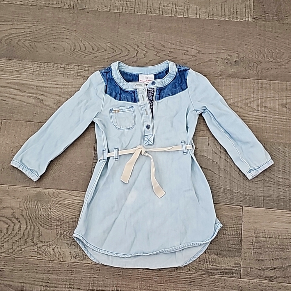 Hanna Andersson acid wash denim tunic dress size 90